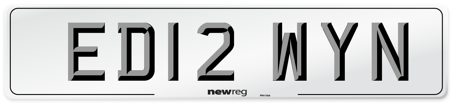 ED12 WYN Number Plate from New Reg